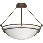 Presidio Tryne Semi Flush Ceiling Light - Bronze / Opal