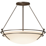 Presidio Tryne Semi Flush Ceiling Light - Bronze / Opal