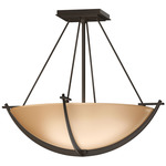 Compass Semi Flush Ceiling Light - Bronze / Sand