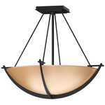 Compass Semi Flush Ceiling Light - Black / Sand
