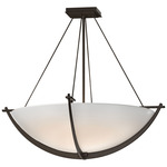 Compass Semi Flush Ceiling Light - Bronze / Opal