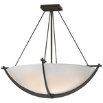 Compass Semi Flush Ceiling Light - Dark Smoke / Opal