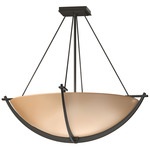 Compass Semi Flush Ceiling Light - Dark Smoke / Sand