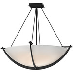 Compass Semi Flush Ceiling Light - Black / Opal