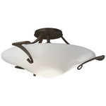 Antasia Semi Flush Ceiling Light - Bronze / Opal