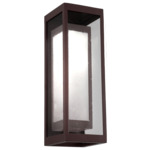 Double Box Dark Sky Outdoor Wall Sconce - Statuary Bronze / Frost / Clear