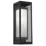 Double Box Dark Sky Outdoor Wall Sconce - Textured Black / Frost / Clear