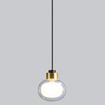 Nabila Pendant - Matte Black / Brushed Brass / Clear