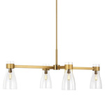 Moritz Linear Chandelier - Burnished Brass / Clear