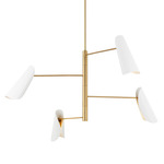 Tresa Chandelier - Burnished Brass / Matte White