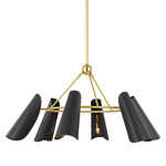 Tresa Round Chandelier - Burnished Brass / Midnight Black