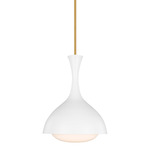 Lucerne Pendant - Burnished Brass / Matte White