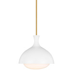 Lucerne Pendant - Burnished Brass / Matte White