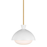 Lucerne Pendant - Burnished Brass / Matte White