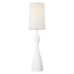 Constance Floor Lamp - Textured White / White Linen