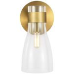 Moritz Wall Sconce - Burnished Brass / Clear
