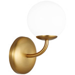 Galassia Vanity Wall Sconce - Burnished Brass / Milk White
