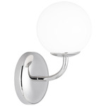 Galassia Vanity Wall Sconce - Polished Nickel / Milk White