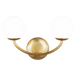 Galassia Bathroom Vanity Light - Burnished Brass / Milk White