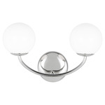 Galassia Bathroom Vanity Light - Polished Nickel / Milk White