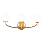 Galassia Bathroom Vanity Light - Burnished Brass / Milk White