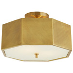 Grespan Ceiling Light Fixture - Antique Brass / White