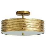 Anna Ceiling Light Fixture - Antique Brass / White