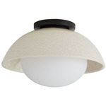 Glaze Ceiling Light Fixture - Blackened Steel / Ivory