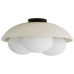 Glaze Ceiling Light Fixture - Blackened Steel / Ivory