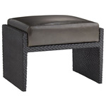 Isaiah Ottoman - Black / Grey Hide