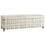Elis Bench - White Hide