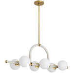 Harrison Linear Chandelier - Antique Brass / Opal