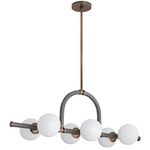 Harrison Linear Chandelier - Heritage Brass / Opal