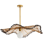 Waverly Pendant - Antique Brass / Rattan