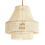 Hannie Chandelier - Antique Brass / White