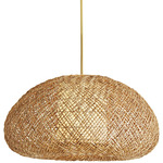 Ingrid Pendant - Antique Brass / Rattan