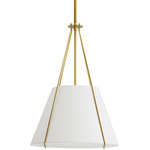 Heloise Pendant - Antique Brass / White Linen