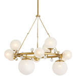 Troon Chandelier - Antique Brass / Opal