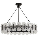 Rondelle Chandelier - Blackened Iron / Clear Seedy