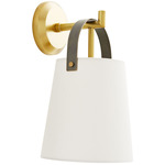 Ian Wall Sconce - Antique Brass / White Linen