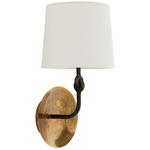 Giles Wall Sconce - Antique Brass / White Linen
