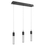Boa Linear Multi Light Pendant - Black / Clear