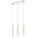 Glacier Linear Multi Light Pendant - Polished Chrome / Clear