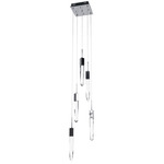 Aspen 5LT Square Multi Light Pendant - Polished Chrome / Clear Crystal