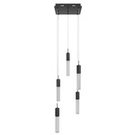 Boa Square Multi Light Pendant - Black / Clear