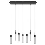 Boa Linear Multi Light Pendant - Black / Clear