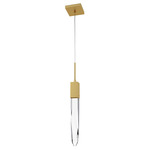 Aspen Pendant - Brushed Brass / Clear Crystal
