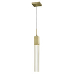 Glacier Pendant - Brushed Brass / Clear