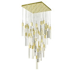 Glacier Multi Light Pendant - Brushed Brass / Clear