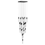 Glacier Square Multi Light Pendant - Black / Clear Bubble